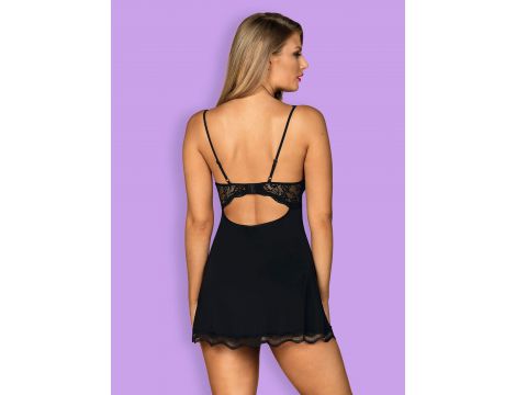 Babydoll Luvae z stringami Obsessive czarny S/M - 4