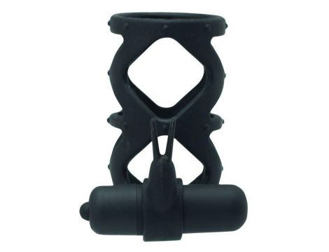 Silikonowy pierścień wibrujący z króliczkiem Toyz4lovers czarny 7,5 cm - 2