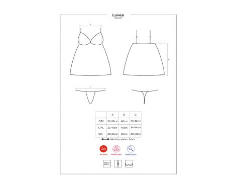 Babydoll Luvae z stringami Obsessive czarne XXL - 7