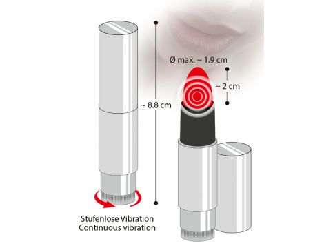Wibrator szminka You2Toys czerwony 8,7 cm - 9