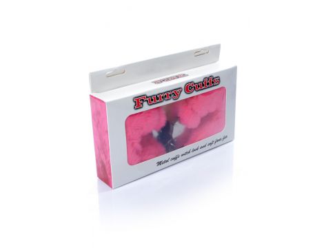 Pluszowe kajdanki Fetish B Series różowe - 5