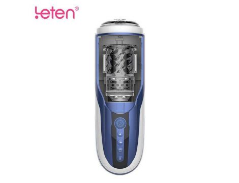 Masturbator Leten rotacyjny z wibracjami niebieski 32 cm - 3