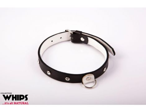 Obroża damska wąska Whips Collection biała