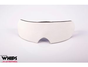 Opaska na oczy skórzana biało czarna Whips Collection
