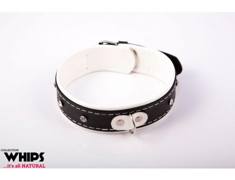 Obroża damska Whips Collection biała 4 cm