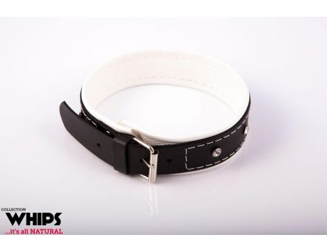 Obroża damska Whips Collection biała 4 cm - 2