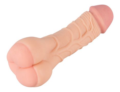 Masturbator Nature Skin 2w1 przedłużka penisa TPE 21 cm - 7