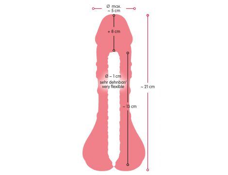 Masturbator Nature Skin 2w1 przedłużka penisa TPE 21 cm - 17
