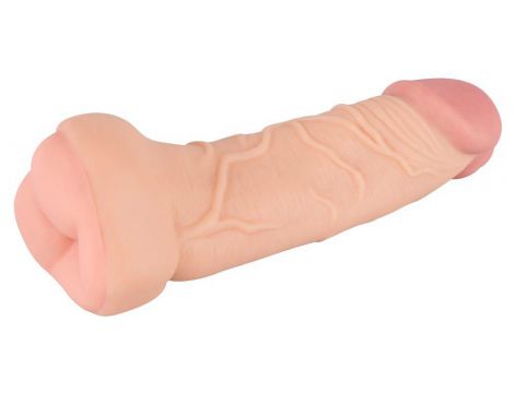 Masturbator Nature Skin 2w1 przedłużka penisa TPE 21 cm - 4
