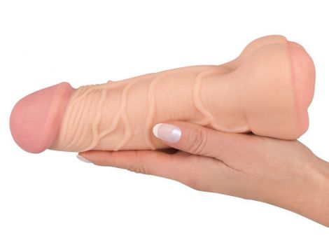 Masturbator Nature Skin 2w1 przedłużka penisa TPE 21 cm - 10