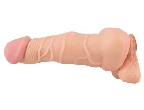Masturbator Nature Skin 2w1 przedłużka penisa TPE 21 cm - 18