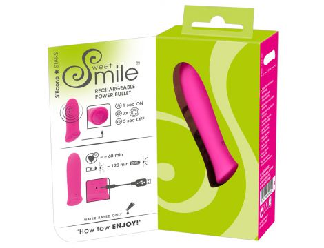 Mini wibrator Sweet Smile Power Bullet silikonowy USB 8,5 cm - 13