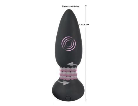 Korek analny rotacyjny Black Velvets pilot USB 14 cm - 9