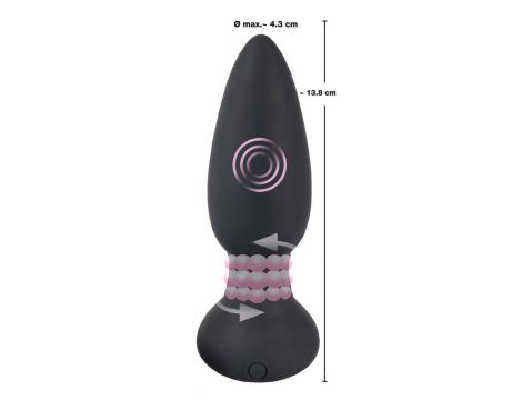 Korek analny rotacyjny Black Velvets pilot USB 14 cm - 12