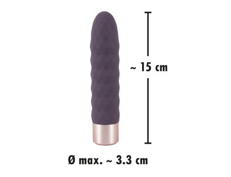 Wibrator Diamond Vibe z falami silikonowy USB 15 cm - 15