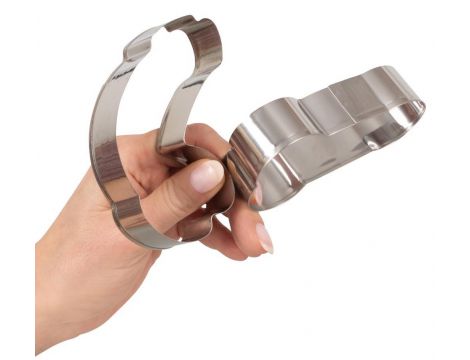 Zestaw 2 metalowych wykrawaczek do ciastek penis 10 cm - 5