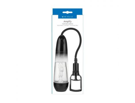 Masturbator z pompką Me You Us Amplify Pump przezroczysty czarny - 3