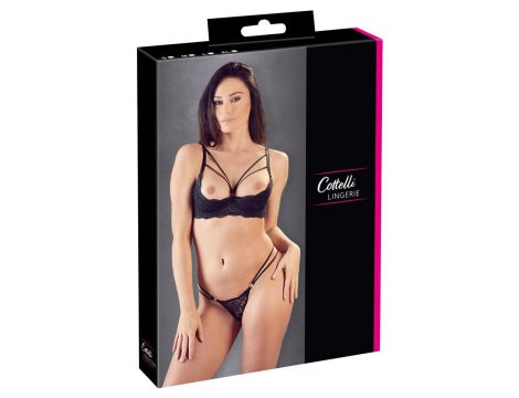 Biustonosz półkowy koronkowy Cottelli LINGERIE czarny 75B