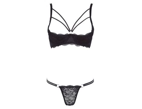 Biustonosz półkowy koronkowy Cottelli LINGERIE czarny 75B - 17