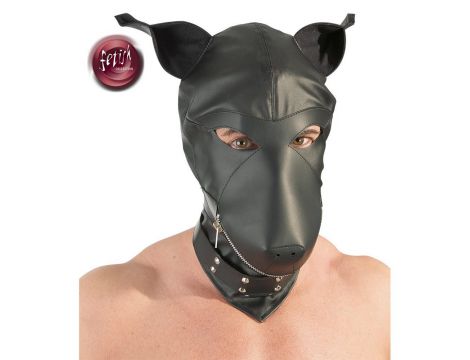 Maska psa z imitacji skóry fetish Collection czarna - 9