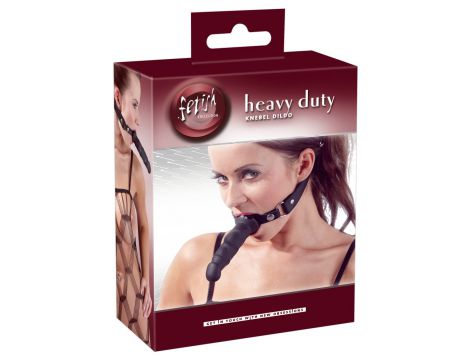 Knebel z dildo Fetish Collection czarny silikonowy 12 cm - 2
