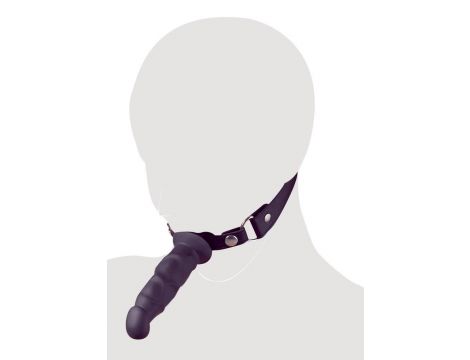 Knebel z dildo Fetish Collection czarny silikonowy 12 cm - 9