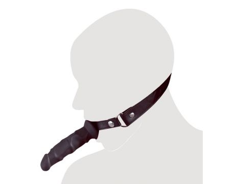 Knebel z dildo Fetish Collection czarny silikonowy 12 cm - 10
