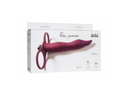 Strap on Pure Passion Flirtini bordowy z wibracją