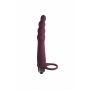 Strap on silikonowy Pure Passion bordowy wibrujący 16 cm - 3