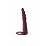 Strap on silikonowy Pure Passion bordowy wibrujący 16 cm - 4