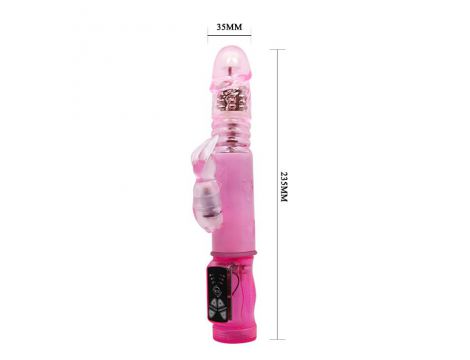 Wibrator króliczek z rotatorem Baile Crazy Rabbit różowy 24 cm - 2