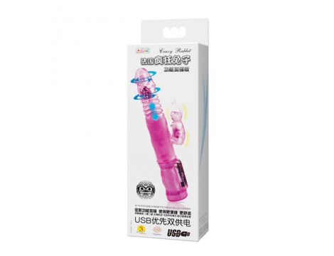 Wibrator króliczek z rotatorem Baile Crazy Rabbit różowy 24 cm - 6