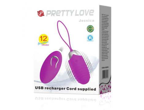 Bezprzewodowe wibrujące jajko Pretty Love Jessica USB 12 funkcji - 8