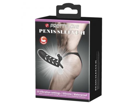Przedłużka wibrująca na penisa Pretty Love silikonowa czarna 10 funkcji - 8