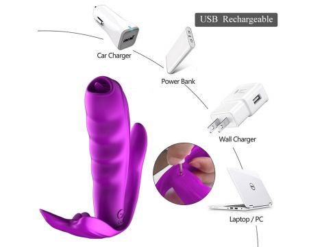 Stymulator silikonowy do majtek Fox USB 7 funkcji z ogrzewaniem - 8