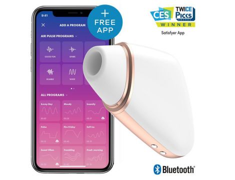 Stymulator łechtaczki Satisfyer Love Triangle biały z aplikacją - 2