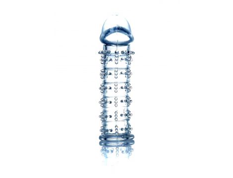 Elastyczna przedłużka na penisa z wypustkami EasyLove 12 cm - 2
