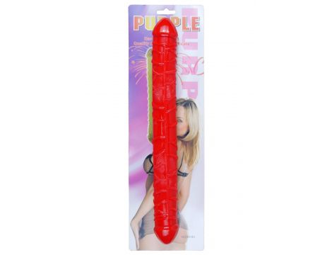 Podwójne elastyczne dildo EasyLove czerwone 33,5 cm - 5