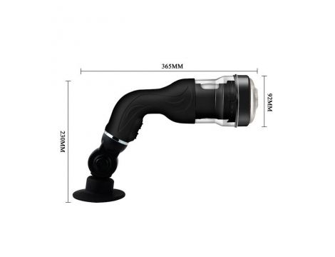 Masturbator rotujący waginalny Baile z przyssawką USB czarny 37 cm - 4