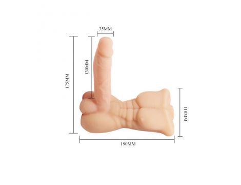Męski tors masturbator Baile Temptation Bigger Man z wibracją 13 cm - 5