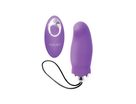 Jajko wibrujące silikonowe ToyJoy fioletowe z pilotem USB 9 cm - 5