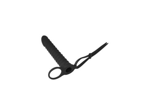 Strap on wibrujący Pure Passion Rori silikonowy czarny 16 cm - 3