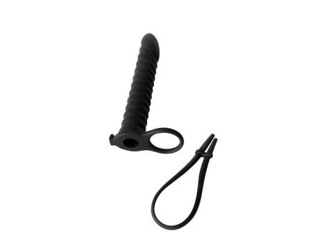 Strap on wibrujący Pure Passion Rori silikonowy czarny 16 cm - 5