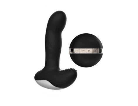 Masażer prostaty silikonowy z pilotem USB grzewczy 13.5 cm czarny - 3