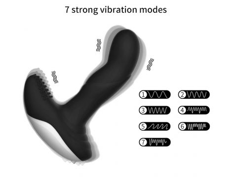 Masażer prostaty silikonowy z pilotem USB grzewczy 13.5 cm czarny - 4