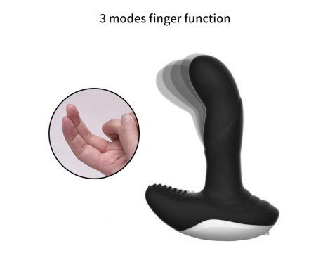 Masażer prostaty silikonowy z pilotem USB grzewczy 13.5 cm czarny - 5