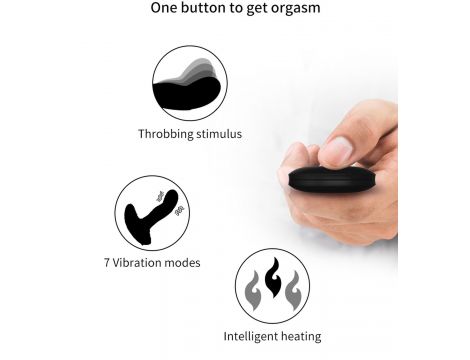 Masażer prostaty silikonowy z pilotem USB grzewczy 13.5 cm czarny - 7