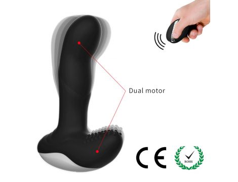 Masażer prostaty silikonowy z pilotem USB grzewczy 13.5 cm czarny - 10