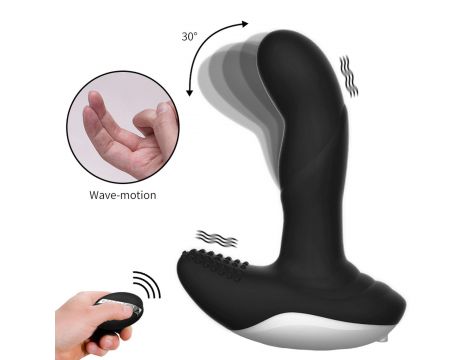 Masażer prostaty silikonowy z pilotem USB grzewczy 13.5 cm czarny - 11