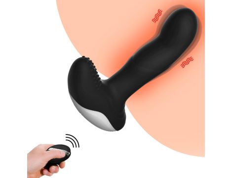 Masażer prostaty silikonowy z pilotem USB grzewczy 13.5 cm czarny - 16